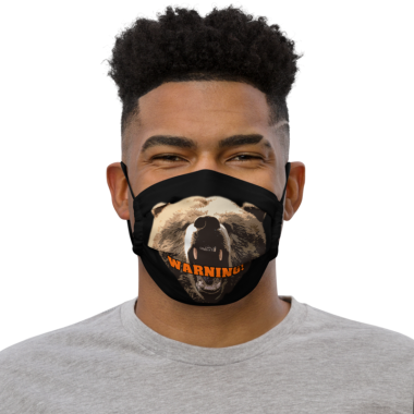 Warning Bear Black Mask